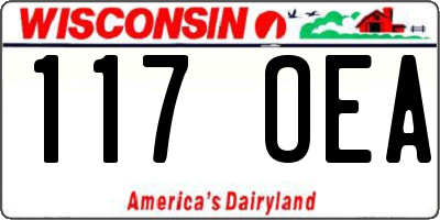 WI license plate 117OEA