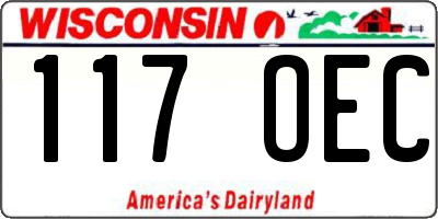 WI license plate 117OEC