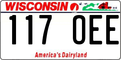 WI license plate 117OEE