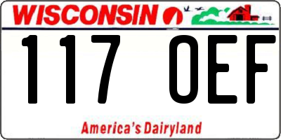 WI license plate 117OEF