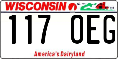 WI license plate 117OEG