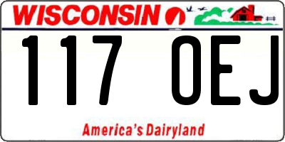 WI license plate 117OEJ