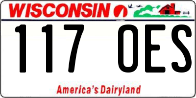 WI license plate 117OES
