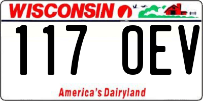 WI license plate 117OEV