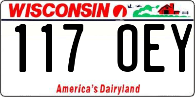 WI license plate 117OEY