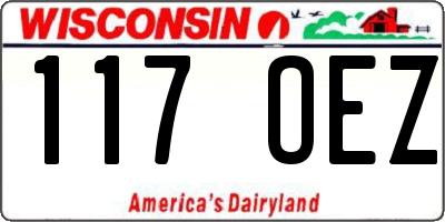 WI license plate 117OEZ