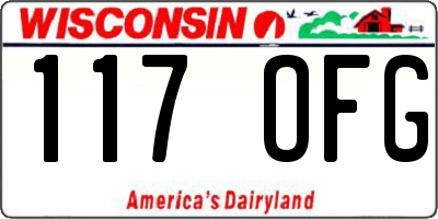 WI license plate 117OFG