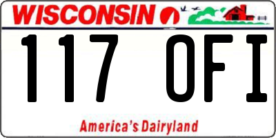 WI license plate 117OFI