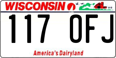 WI license plate 117OFJ