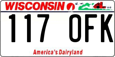 WI license plate 117OFK