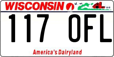WI license plate 117OFL
