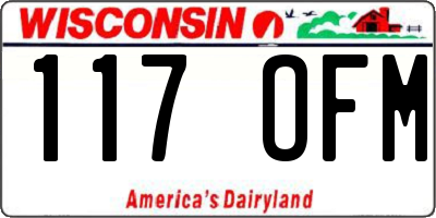 WI license plate 117OFM