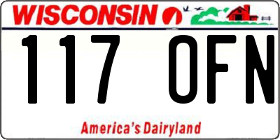WI license plate 117OFN