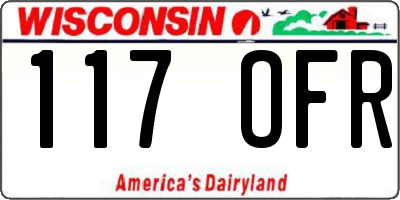 WI license plate 117OFR