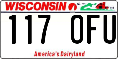 WI license plate 117OFU