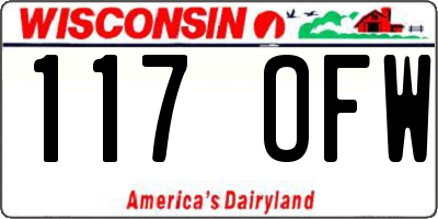 WI license plate 117OFW