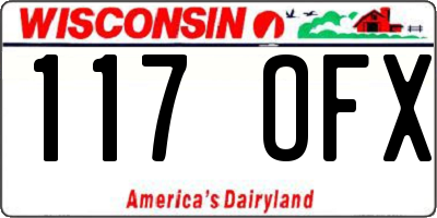 WI license plate 117OFX