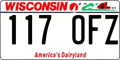 WI license plate 117OFZ
