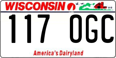 WI license plate 117OGC