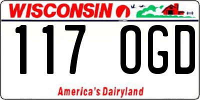 WI license plate 117OGD
