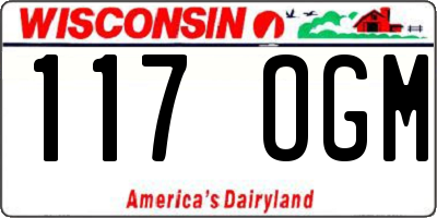 WI license plate 117OGM