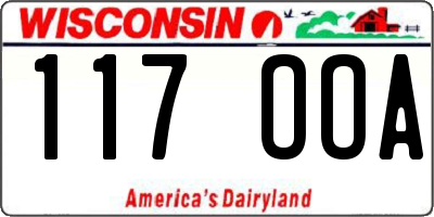 WI license plate 117OOA
