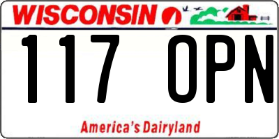 WI license plate 117OPN