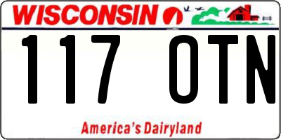 WI license plate 117OTN