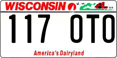 WI license plate 117OTO