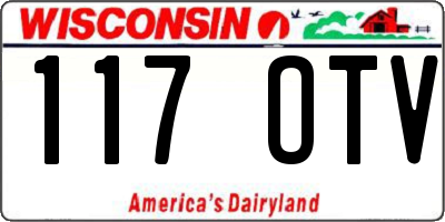 WI license plate 117OTV