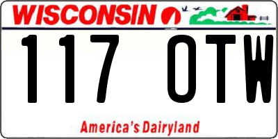 WI license plate 117OTW
