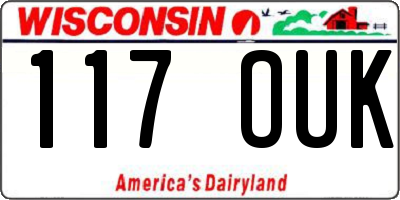 WI license plate 117OUK