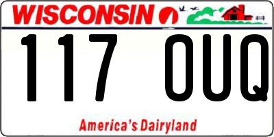 WI license plate 117OUQ