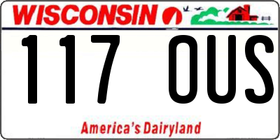 WI license plate 117OUS