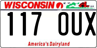WI license plate 117OUX