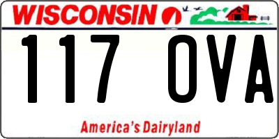 WI license plate 117OVA
