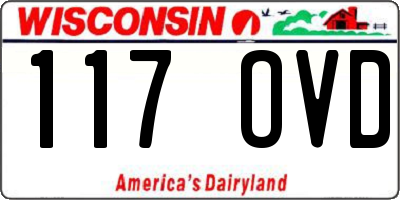 WI license plate 117OVD