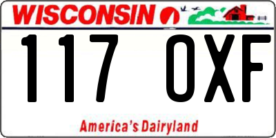 WI license plate 117OXF