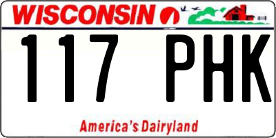 WI license plate 117PHK