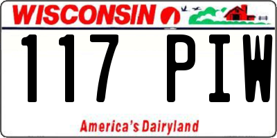 WI license plate 117PIW