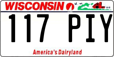 WI license plate 117PIY