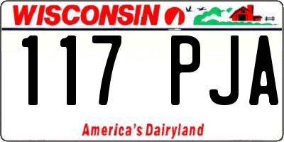 WI license plate 117PJA