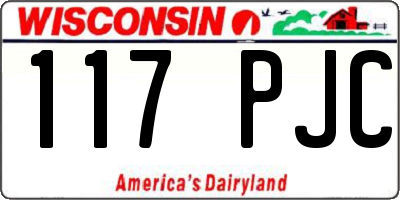 WI license plate 117PJC