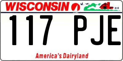 WI license plate 117PJE