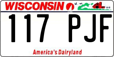 WI license plate 117PJF