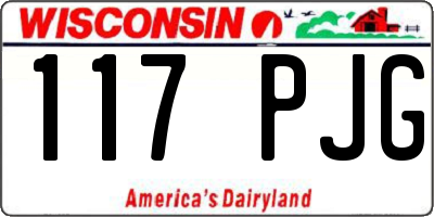 WI license plate 117PJG