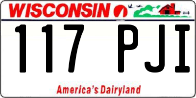 WI license plate 117PJI