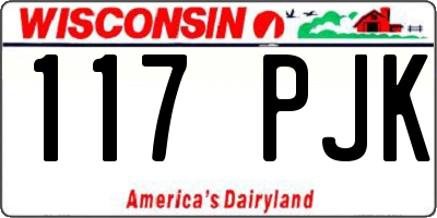 WI license plate 117PJK