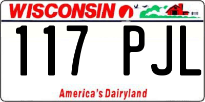 WI license plate 117PJL