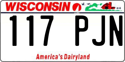 WI license plate 117PJN